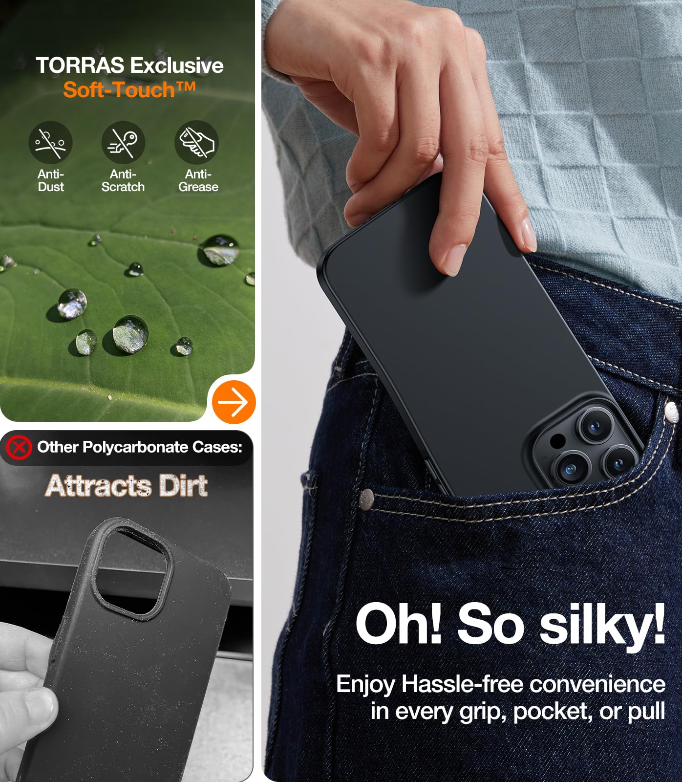 Foto 6 pulgar | Funda Torras Slim Fit Para Iphone 16 Pro De 6,3 Pulgadas, Negra - Venta Internacional.