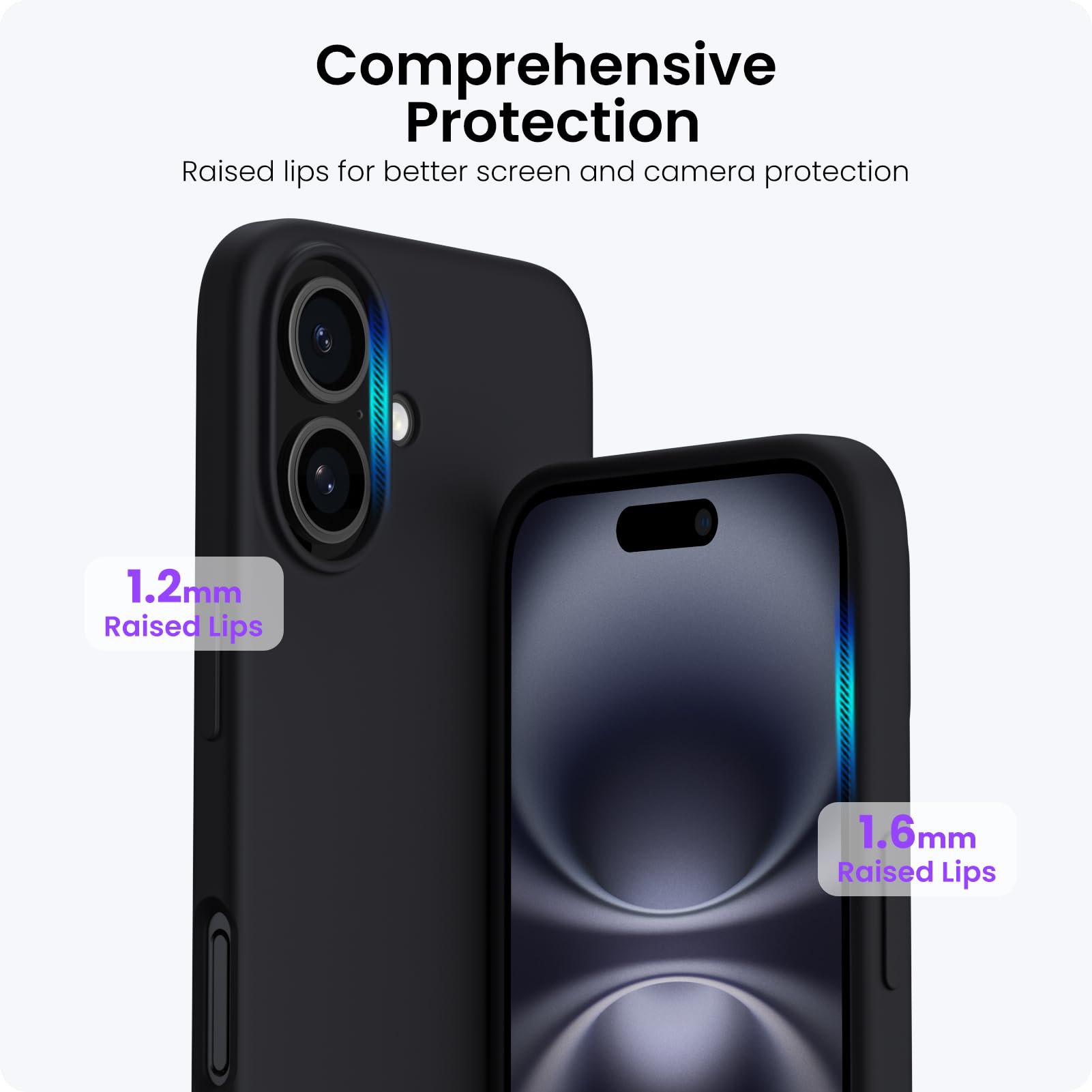 Foto 5 pulgar | Funda De Teléfono Ornarto Compatible Con Iphone 16 6.1 - Negra - Venta Internacional.