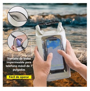 Foto 3 | Bolsa Seca 2 Litros Lab.g Bolsa Impermeable Móvil De Playa Nadar Blanco