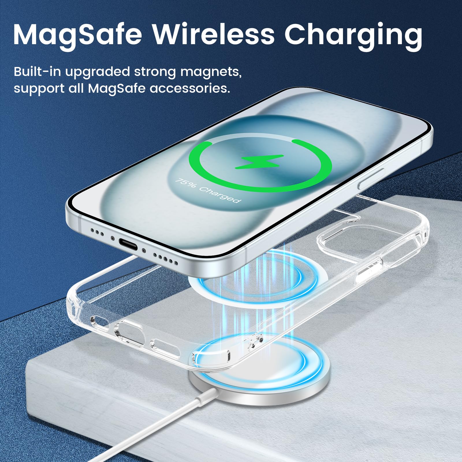 Foto 4 pulgar | Funda De Teléfono Vego Para Iphone 15 De 6.1 Pulgadas Con Magsafe Clear - Venta Internacional.