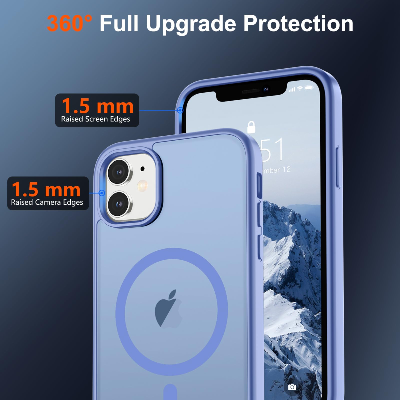 Foto 5 pulgar | Funda Magnética Supfine Para Iphone 12/12 Pro, Azul Y Morado - Venta Internacional.