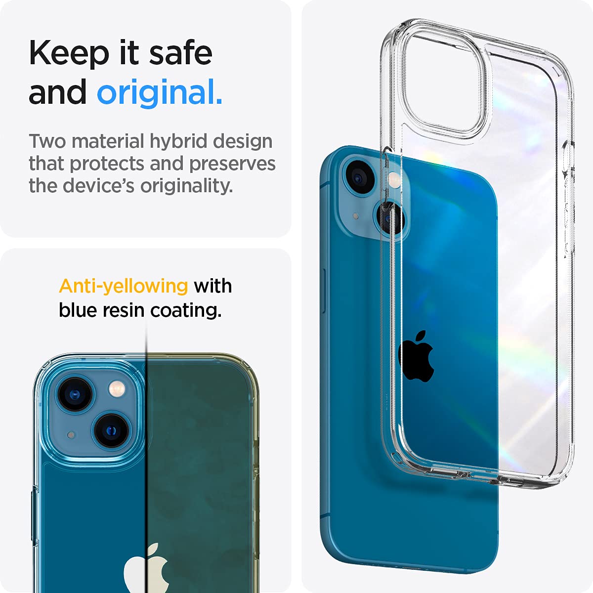 Foto 5 pulgar | Funda Spigen Ultra Hybrid Antiamarilleo Para Iphone 13 - Venta Internacional.