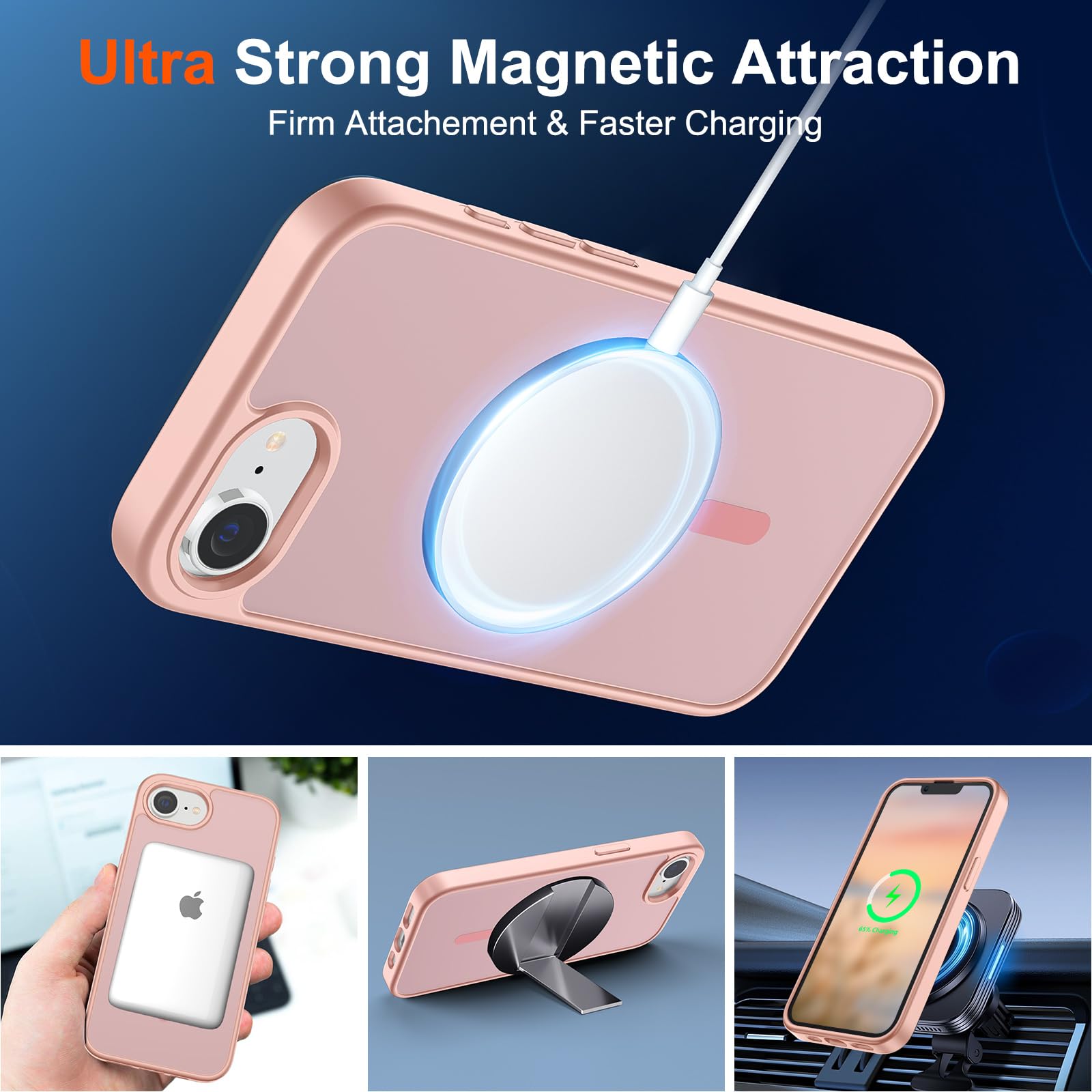Foto 6 pulgar | Funda Magnética Supfine Para Iphone 16e 2025, Color Rosa - Venta Internacional.