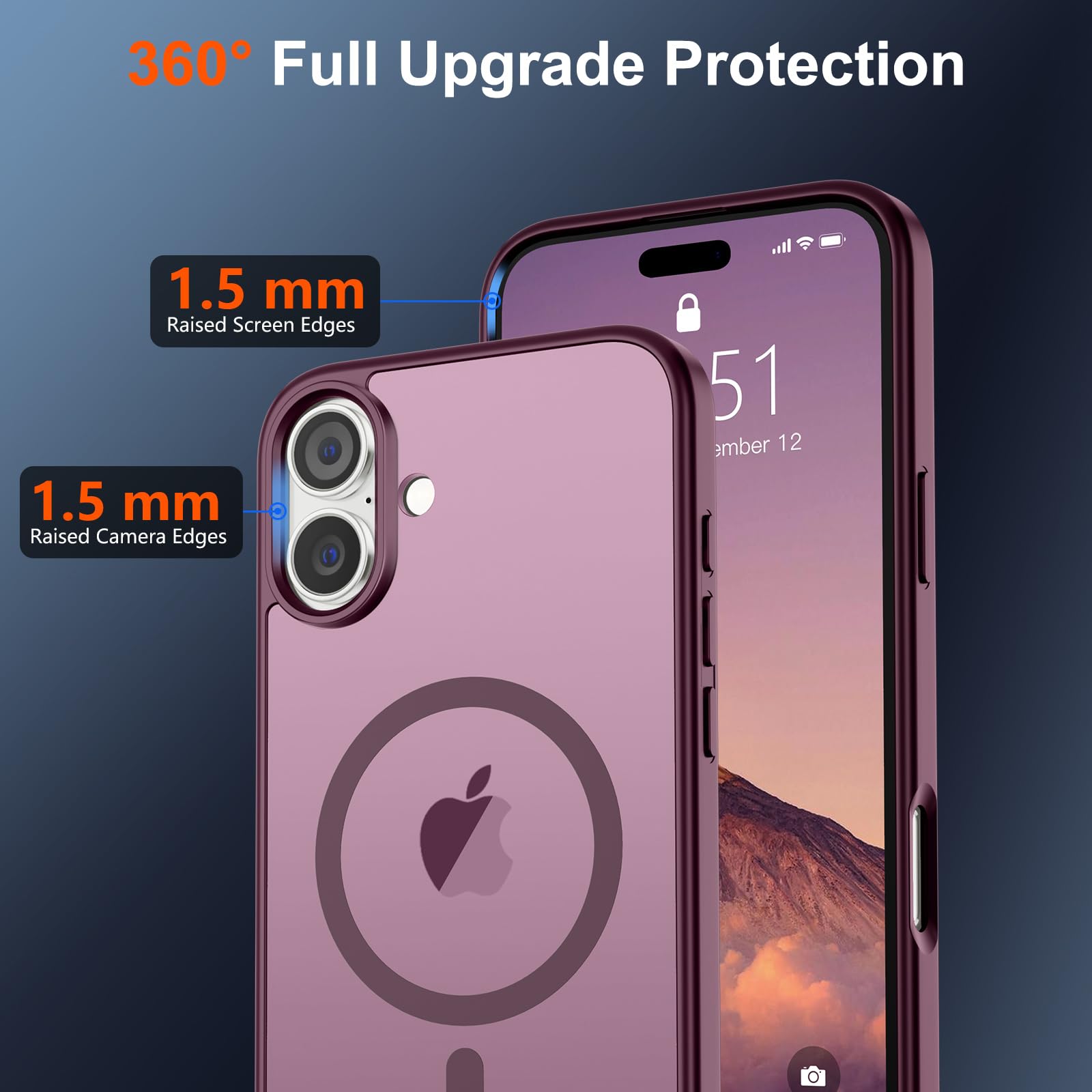 Foto 4 | Funda Magnética Supfine Para Iphone 16, Color Rojo Vino - Venta Internacional.