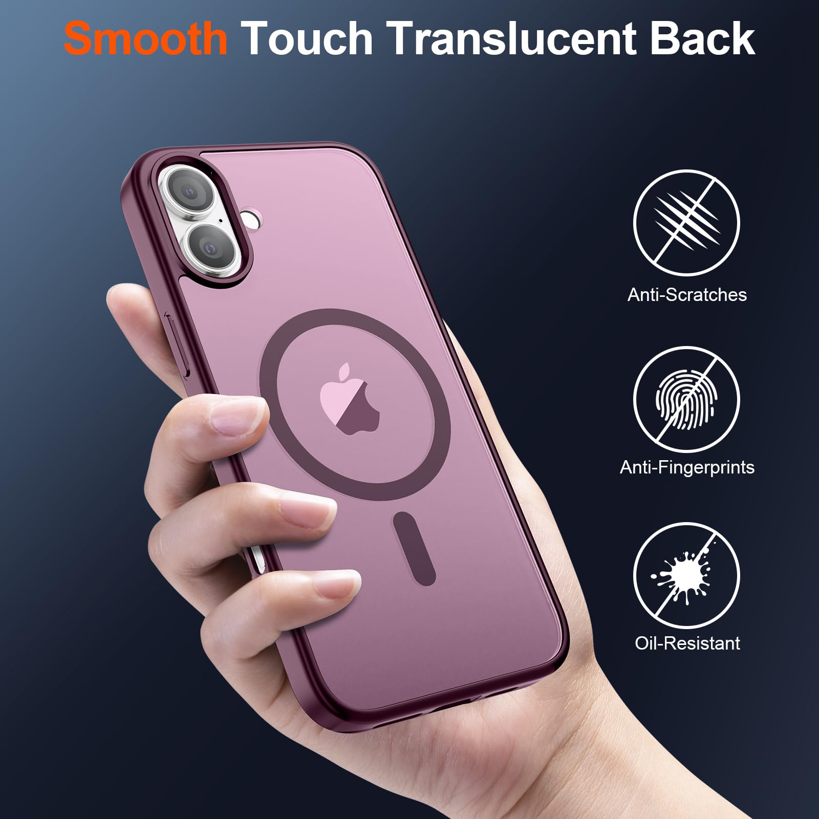 Foto 6 | Funda Magnética Supfine Para Iphone 16, Color Rojo Vino - Venta Internacional.