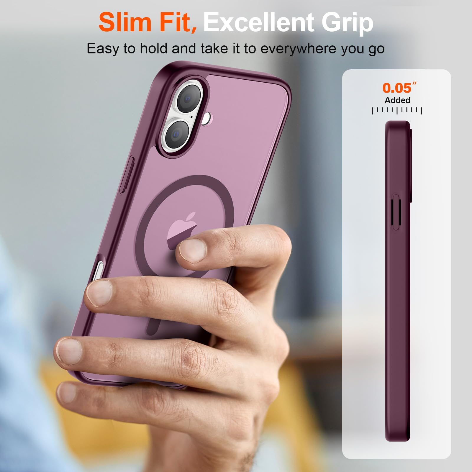 Foto 7 | Funda Magnética Supfine Para Iphone 16, Color Rojo Vino - Venta Internacional.