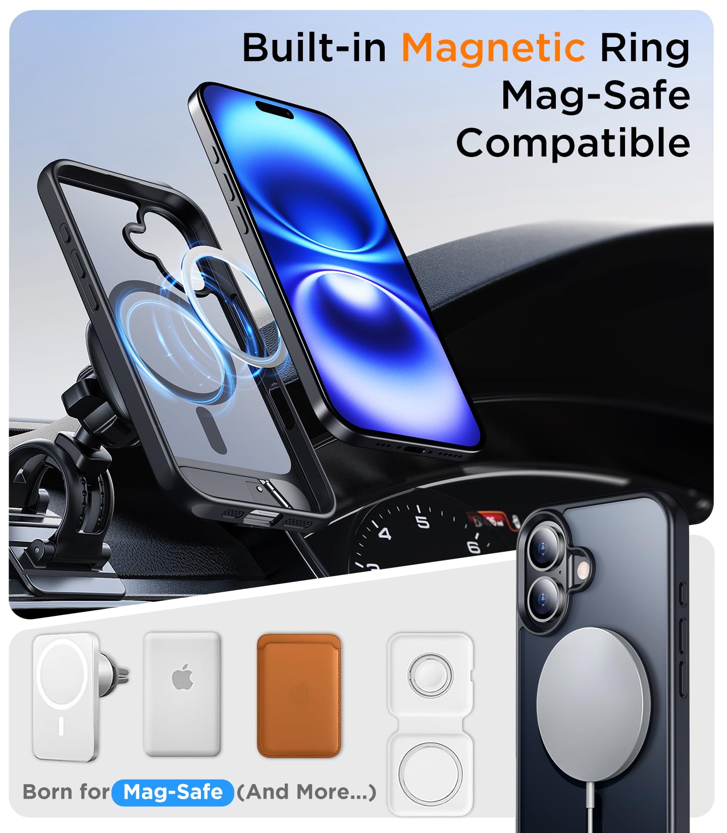 Foto 5 | Funda De Teléfono Temdan Magnetic Compatible Con Iphone 16 6.1 - Venta Internacional.
