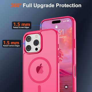 Foto 4 | Funda Magnética Supfine Para Iphone 16 Pro Max, Color Rosa Intenso - Venta Internacional.