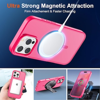 Foto 5 | Funda Magnética Supfine Para Iphone 16 Pro Max, Color Rosa Intenso - Venta Internacional.