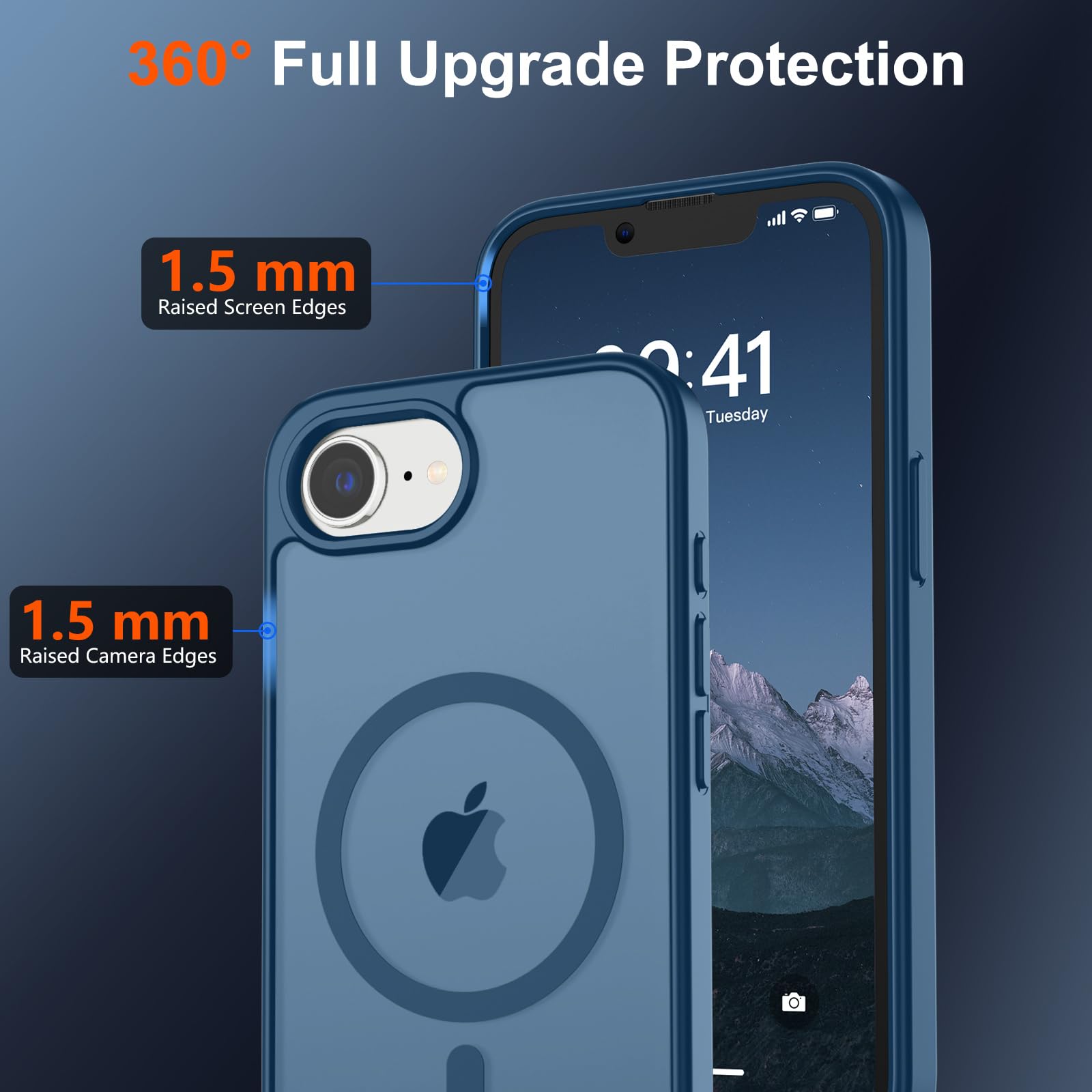 Foto 5 pulgar | Funda Magnética Supfine Para Iphone 16e 2025, Color Azul Oscuro - Venta Internacional.