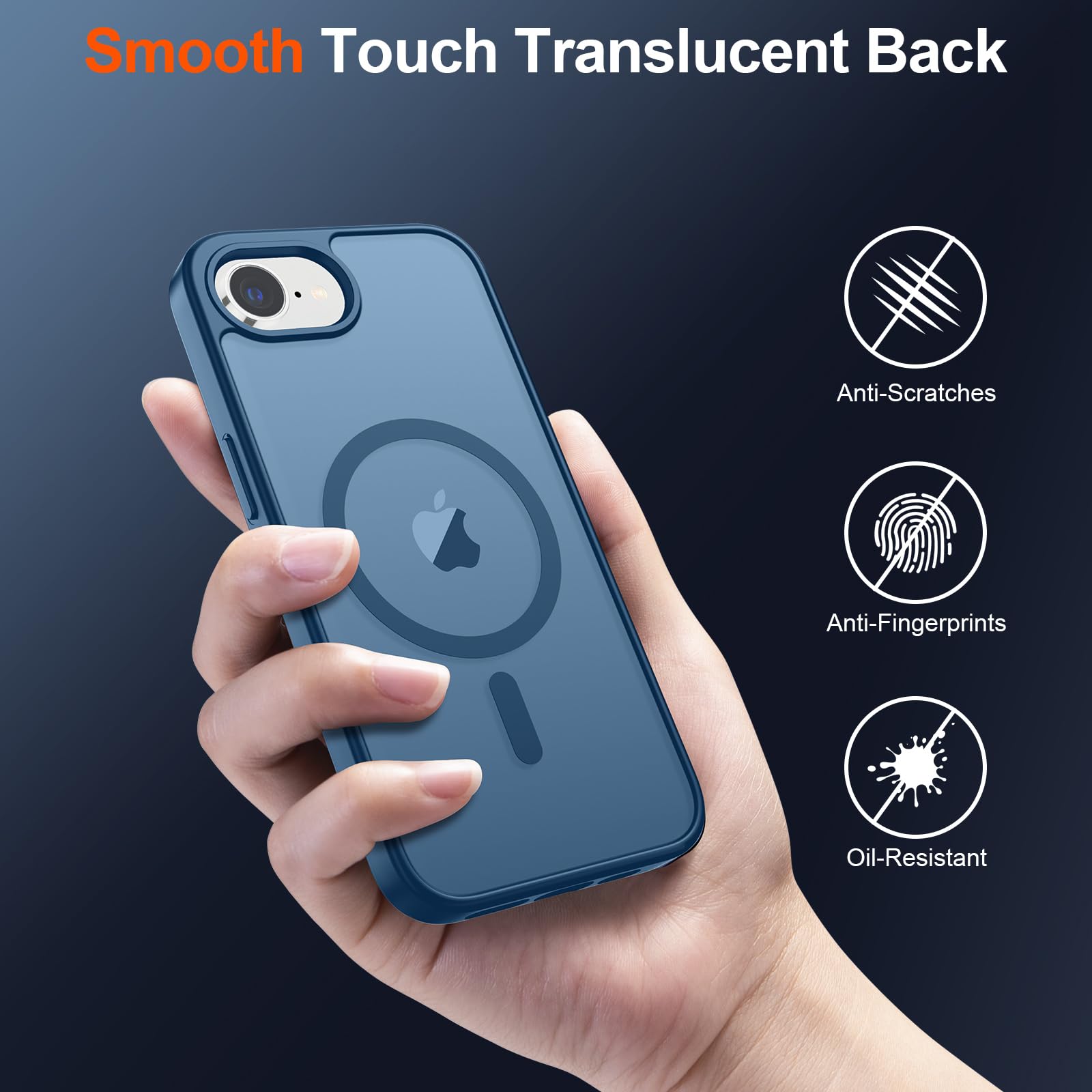 Foto 7 pulgar | Funda Magnética Supfine Para Iphone 16e 2025, Color Azul Oscuro - Venta Internacional.