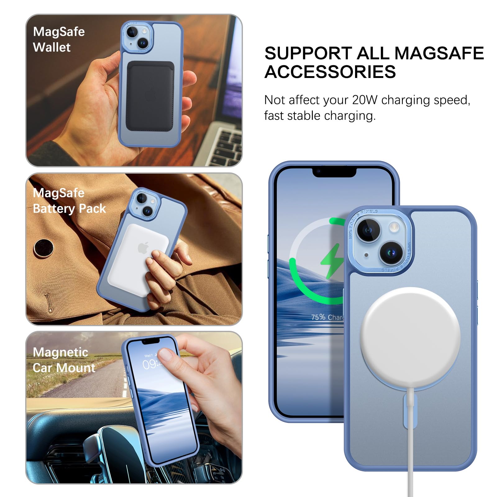 Foto 3 pulgar | Funda Magnética Bentoben Para Iphone 13/14 6.1 Azul - Venta Internacional.