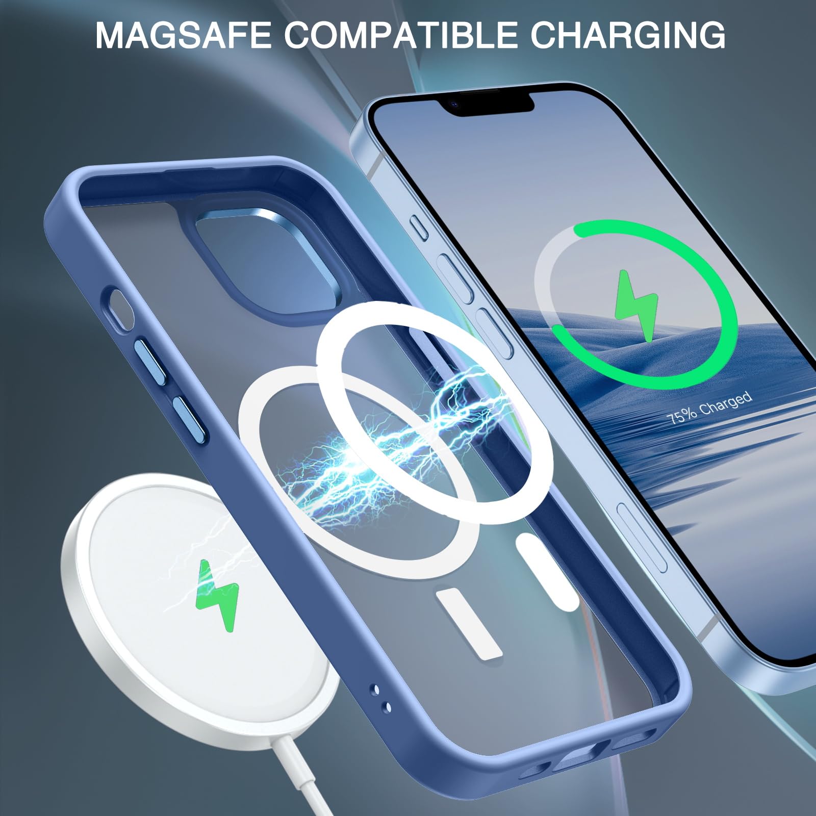 Foto 4 pulgar | Funda Magnética Bentoben Para Iphone 13/14 6.1 Azul - Venta Internacional.