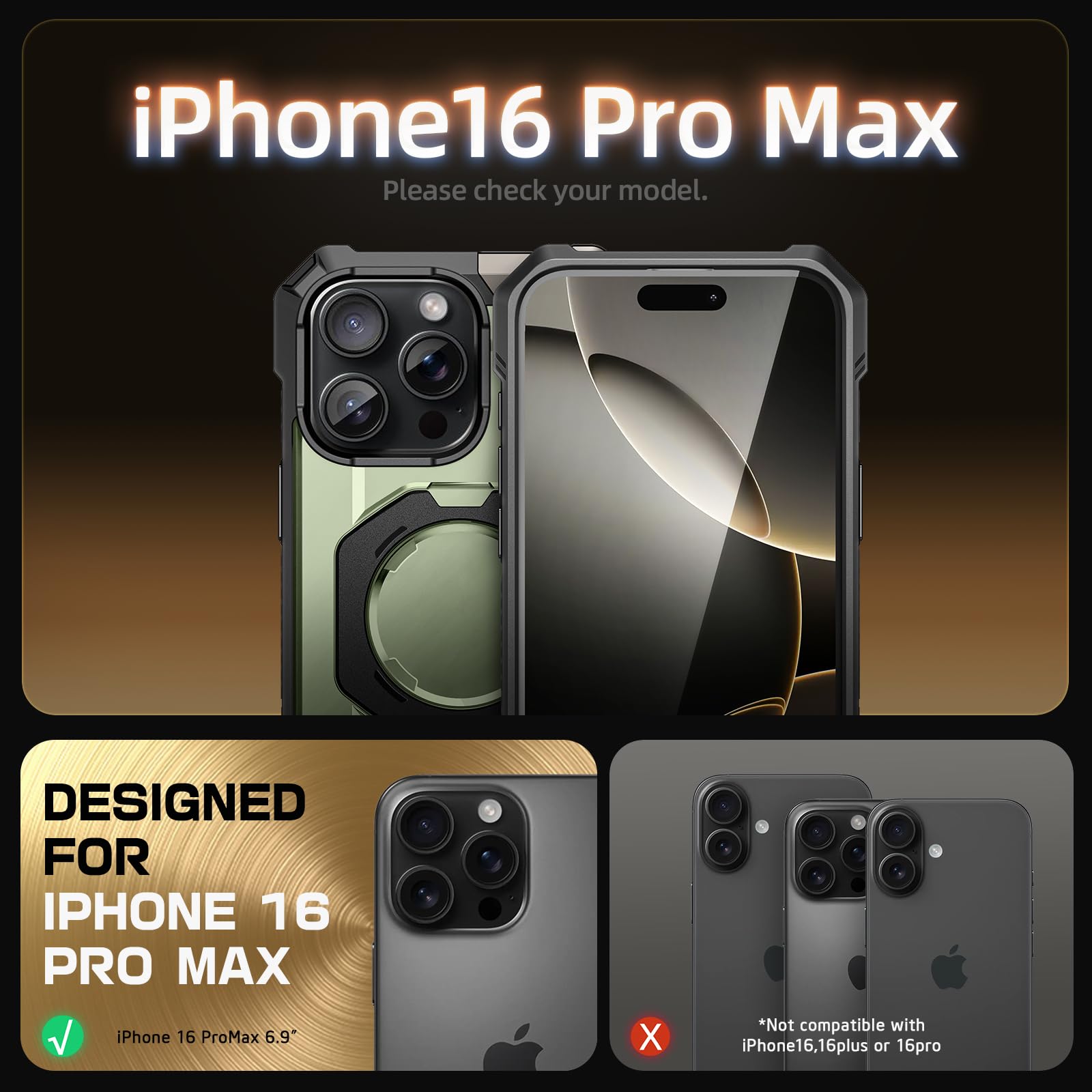 Foto 2 | Funda Para Teléfono Supcase Unicorn Beetle Grip Para Iphone 16 Pro Max - Venta Internacional.