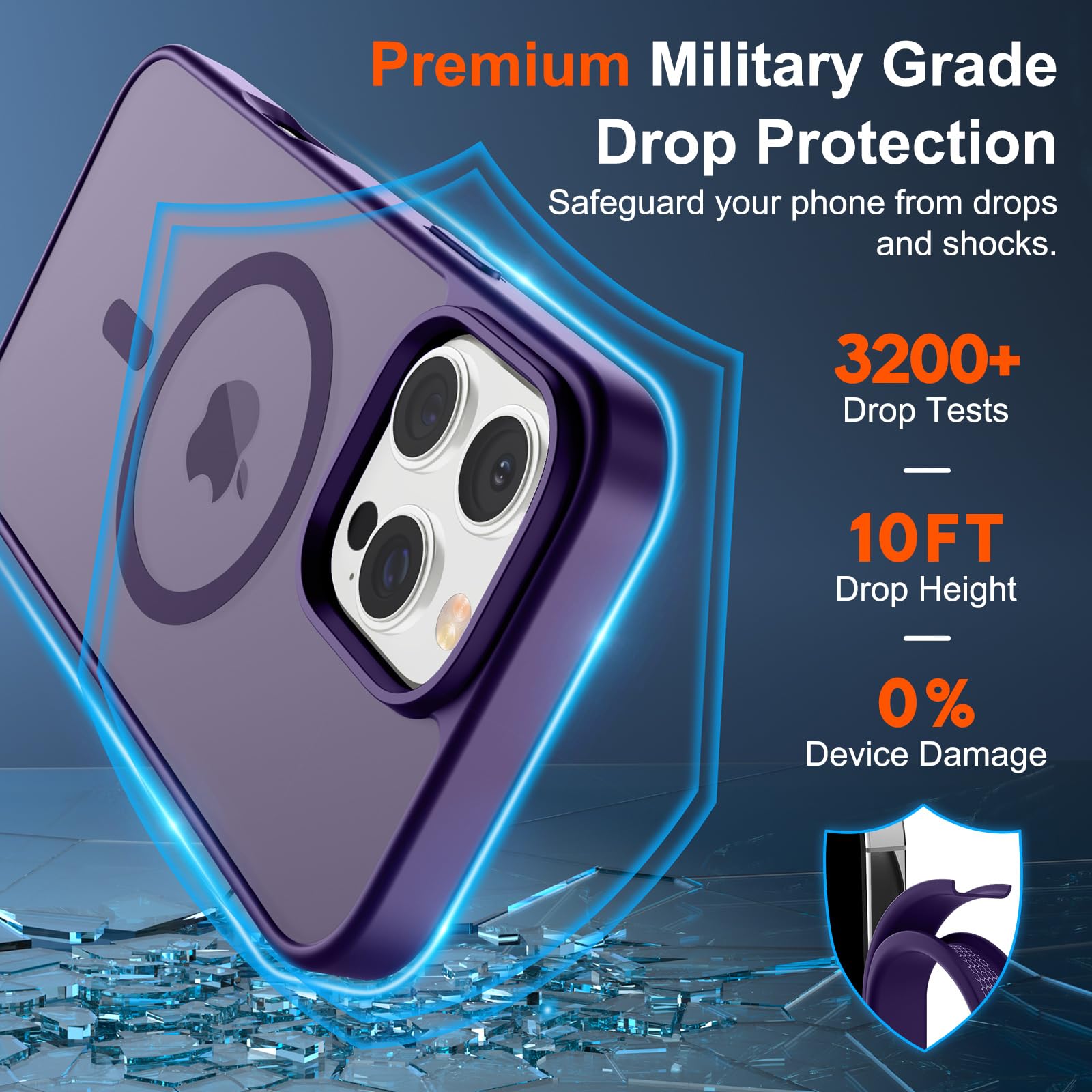 Foto 3 | Funda Magnética Supfine Para Iphone 16 Pro Max, Color Morado Oscuro - Venta Internacional.