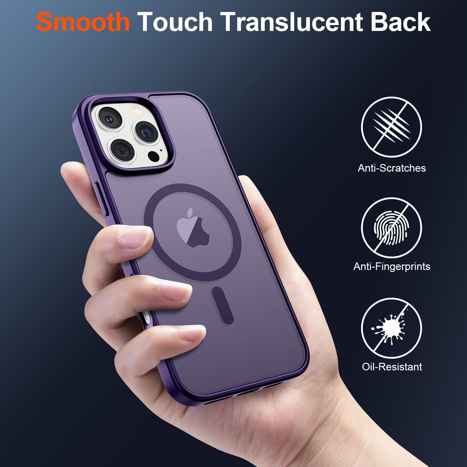 Foto 7 pulgar | Funda Magnética Supfine Para Iphone 16 Pro Max, Color Morado Oscuro - Venta Internacional.