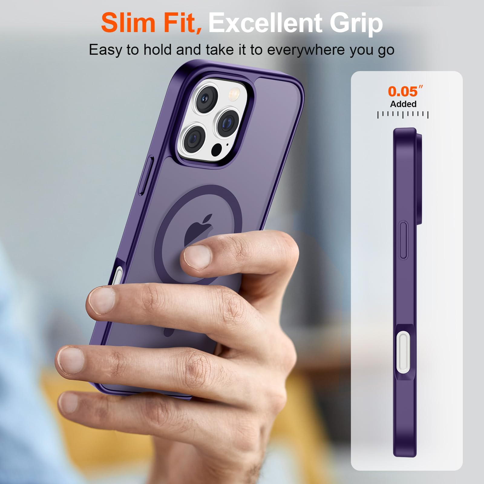 Foto 8 pulgar | Funda Magnética Supfine Para Iphone 16 Pro Max, Color Morado Oscuro - Venta Internacional.