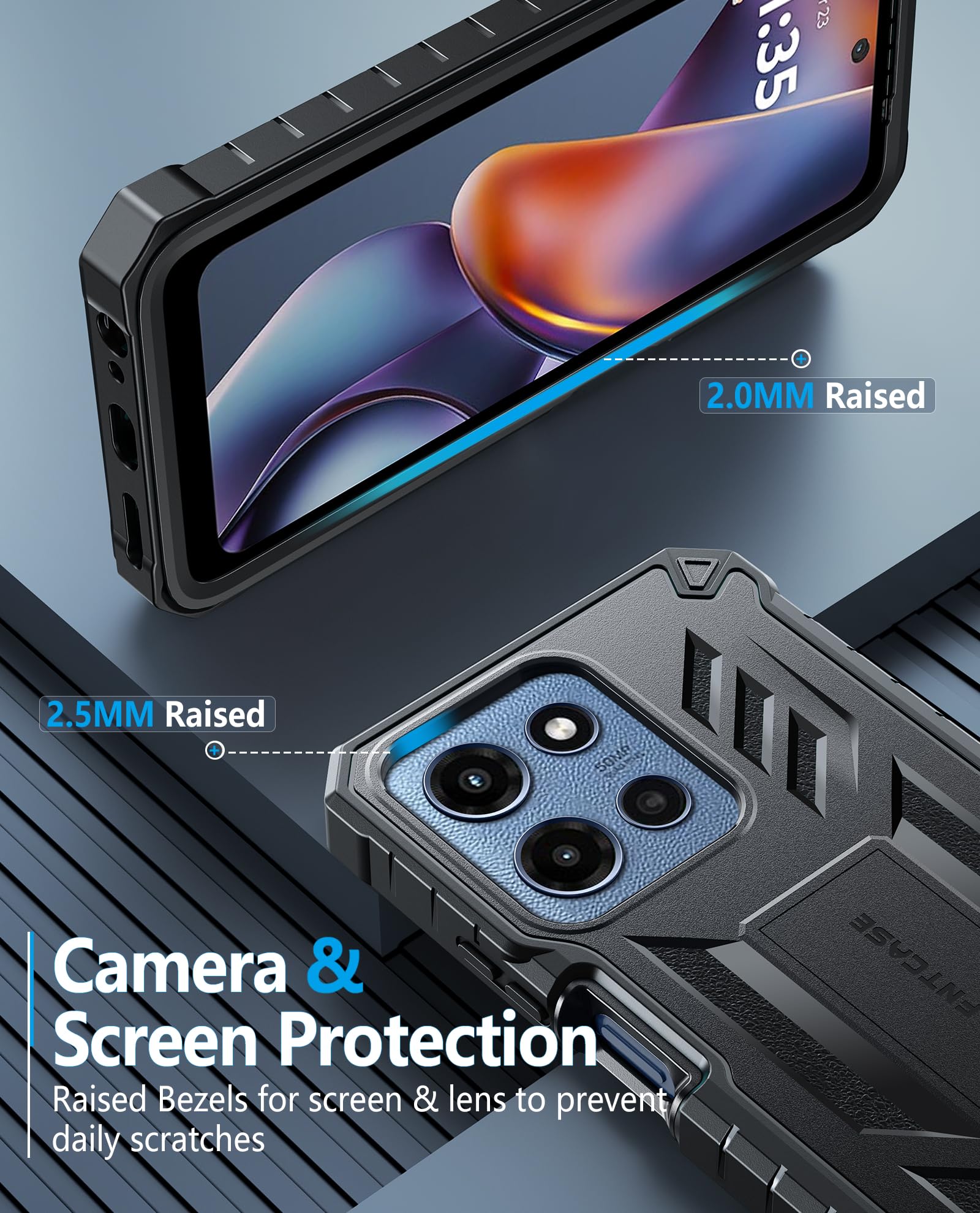 Foto 8 pulgar | Funda De Teléfono Fntcase Para Motorola Moto G 5g 2025 Con Soporte - Venta Internacional.