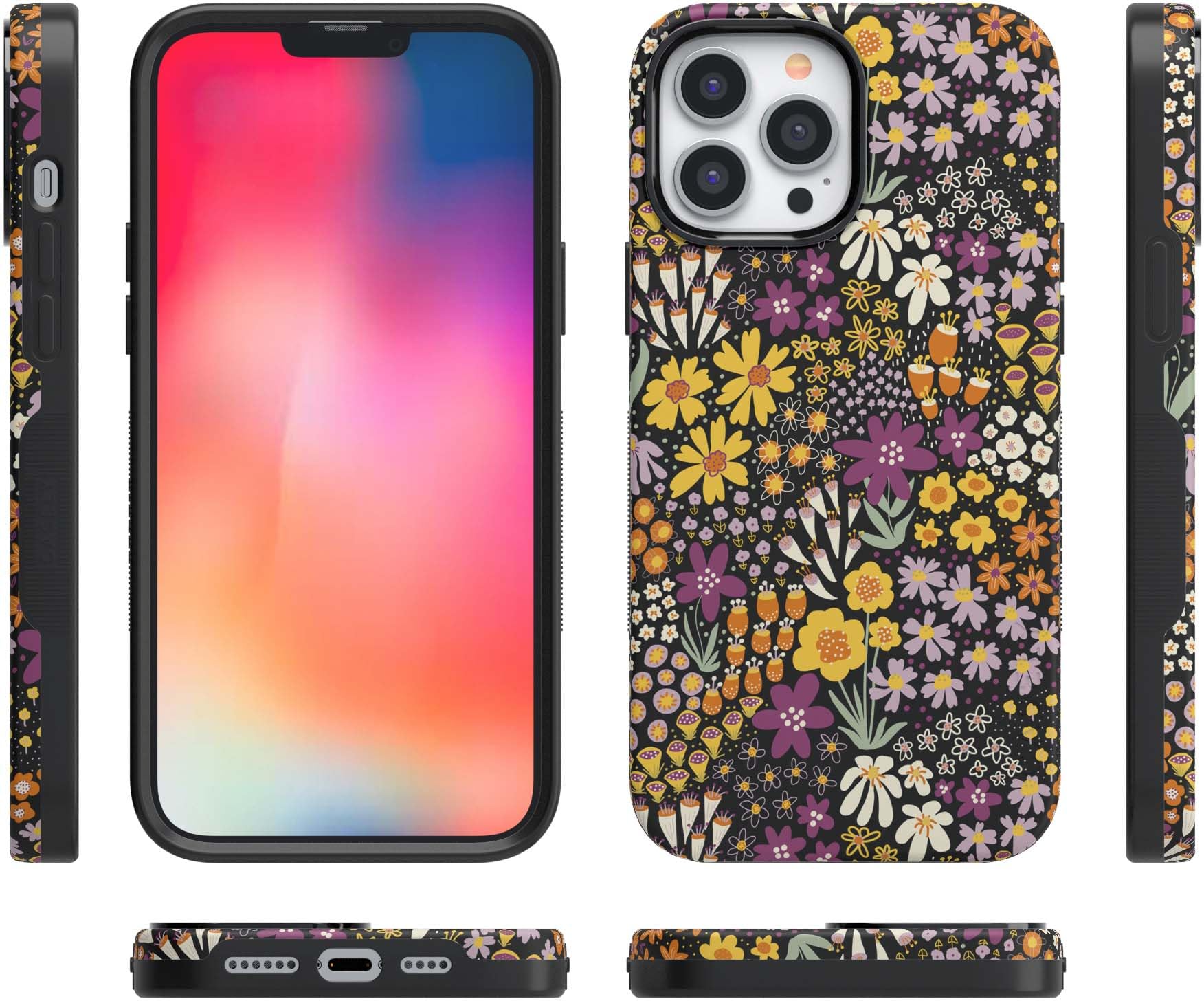 Foto 4 pulgar | Funda De Teléfono Casely Falling For You Plum Floral Para Iphone 13 Pro - Venta Internacional.