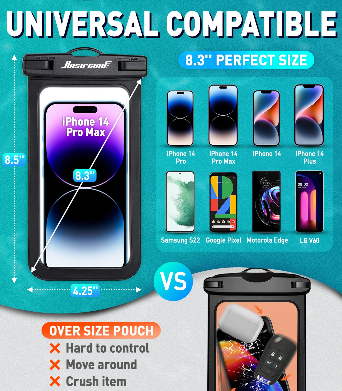 Foto 3 pulgar | Funda Impermeable Para Teléfono Hiearcool Universal Para Iphone Samsung - Venta Internacional.