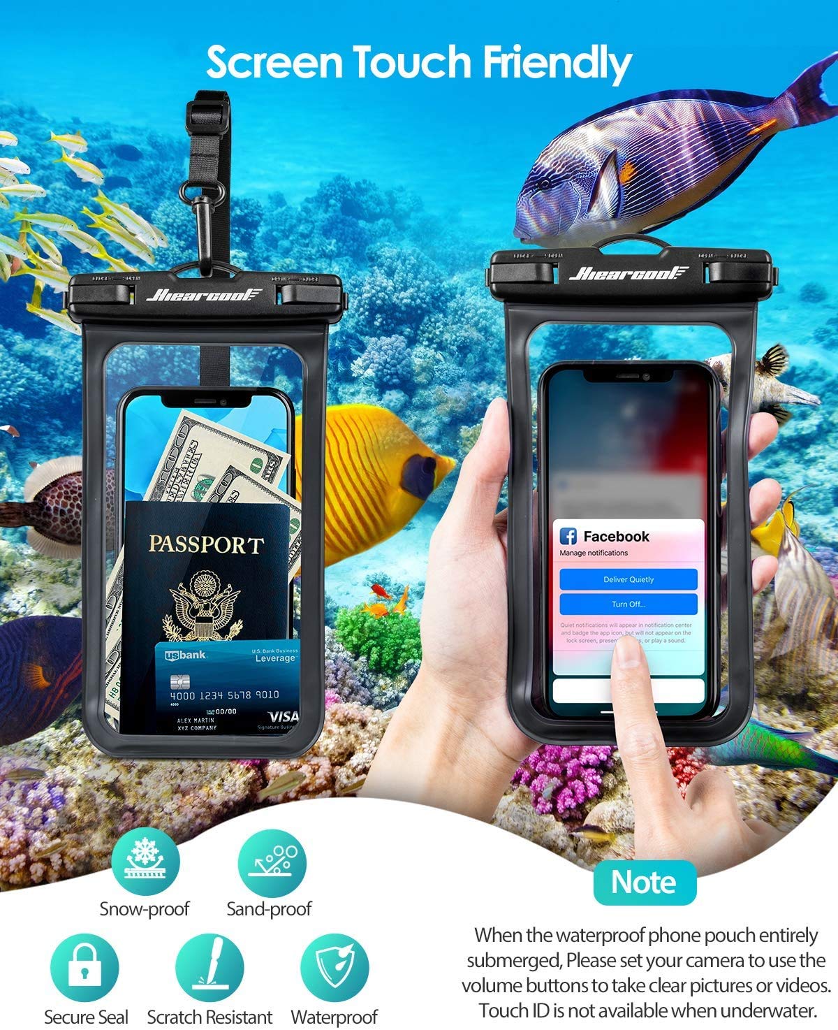 Foto 7 pulgar | Funda Impermeable Para Teléfono Hiearcool Universal Para Iphone Samsung - Venta Internacional.