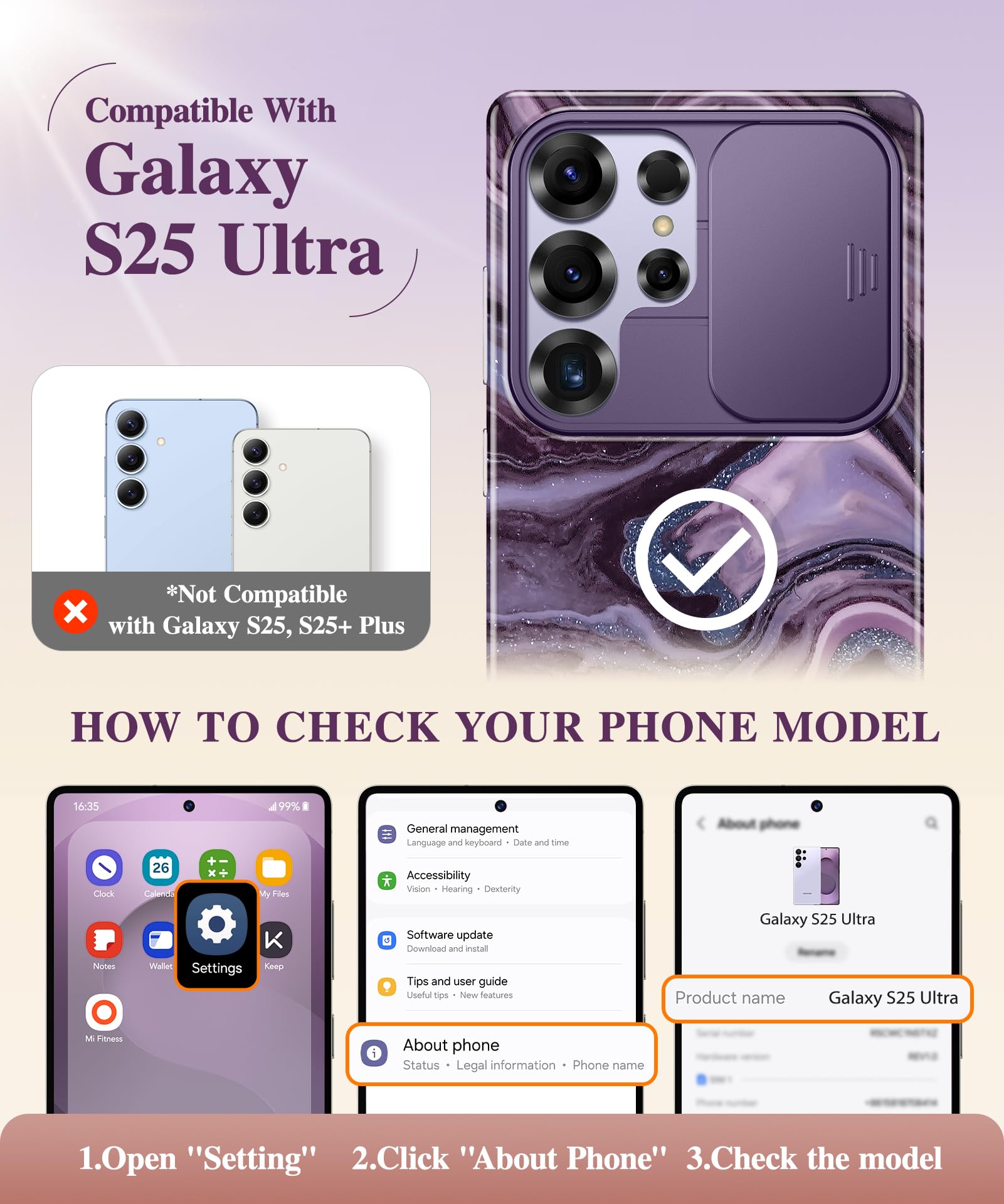 Foto 3 pulgar | Funda De Teléfono Gviewin Para Samsung Galaxy S25 Ultra Con Funda Deslizante - Venta Internacional.