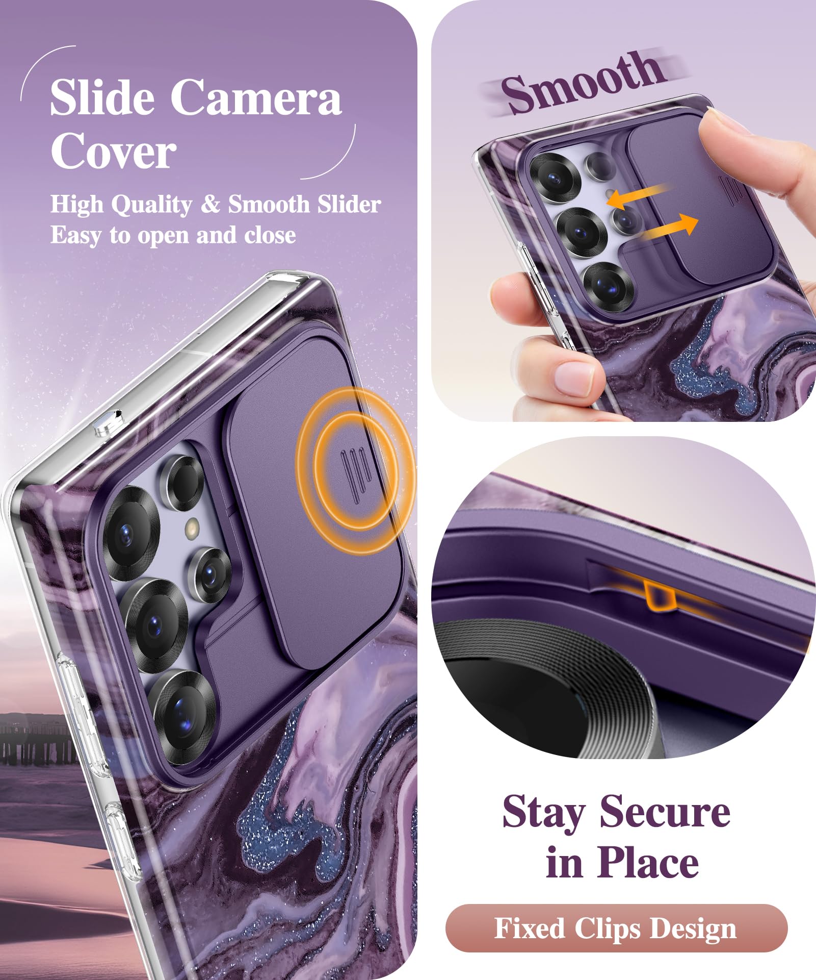 Foto 4 pulgar | Funda De Teléfono Gviewin Para Samsung Galaxy S25 Ultra Con Funda Deslizante - Venta Internacional.