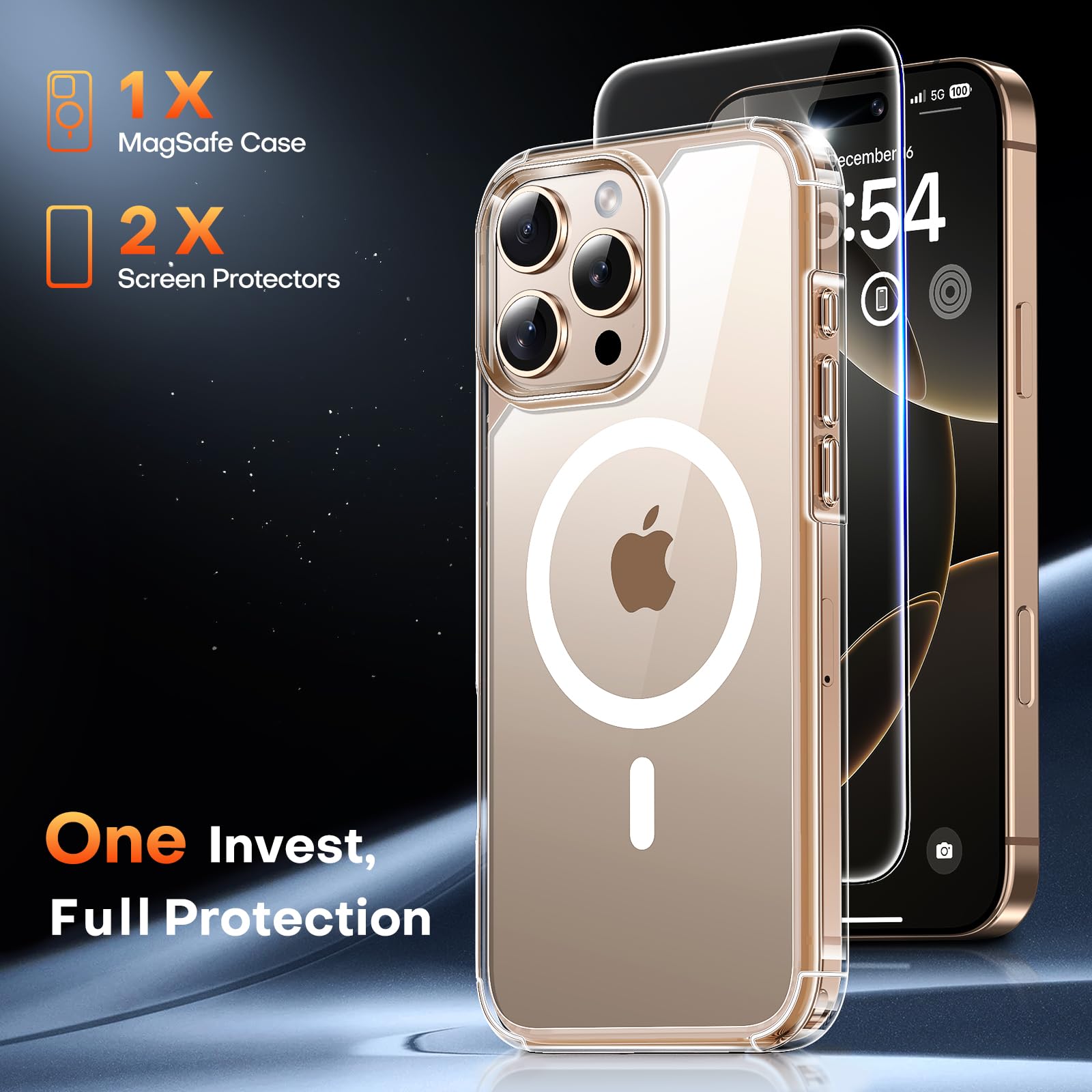 Foto 4 pulgar | Funda Tauri 3 En 1 Para Iphone 16 Pro Con 2 Protectores De Pantalla - Venta Internacional.