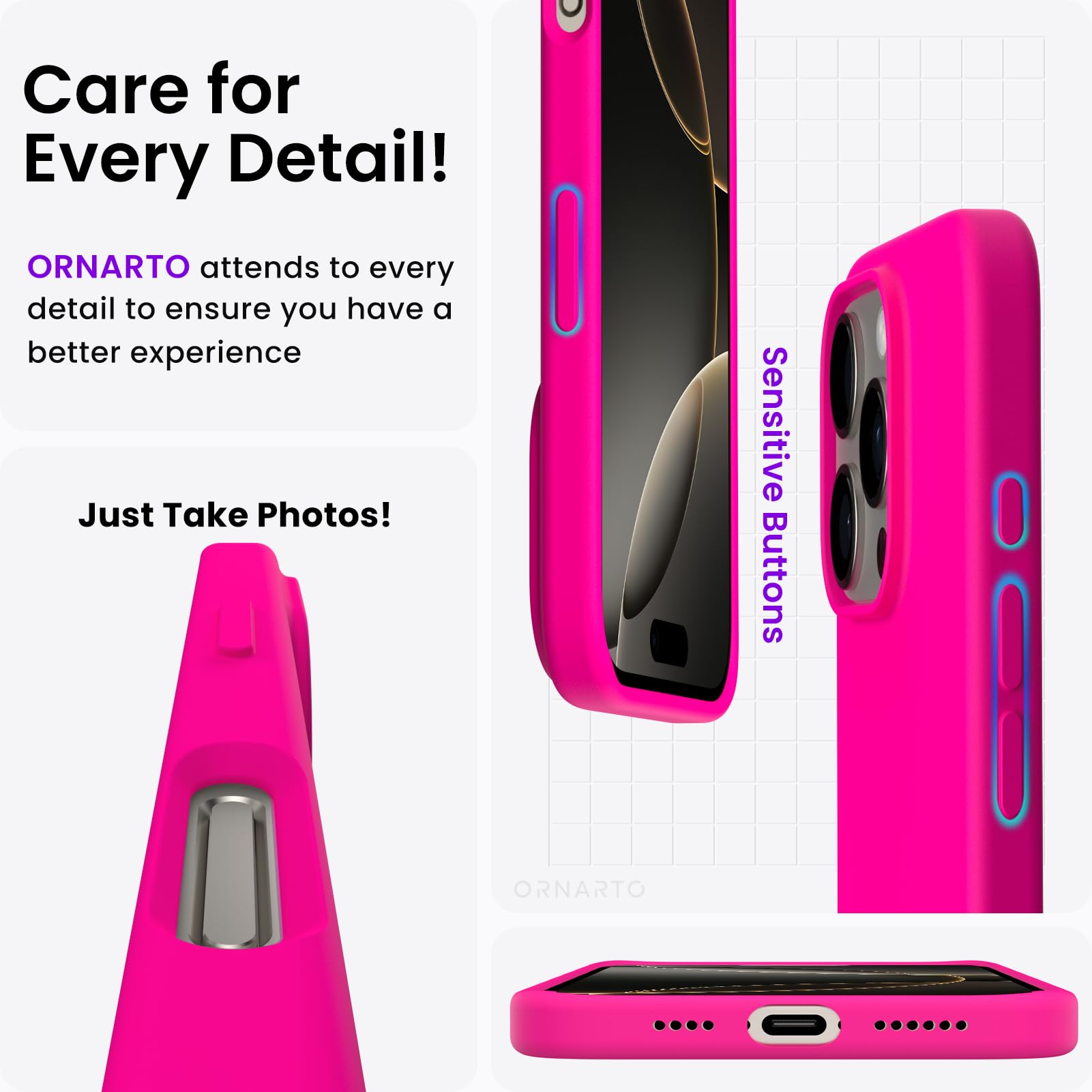 Foto 6 pulgar | Funda De Teléfono Ornarto Compatible Con Iphone 16 Pro Max 6.9 - Venta Internacional.