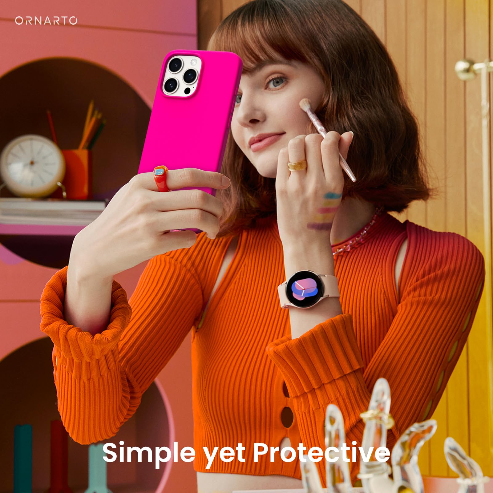 Foto 7 pulgar | Funda De Teléfono Ornarto Compatible Con Iphone 16 Pro Max 6.9 - Venta Internacional.