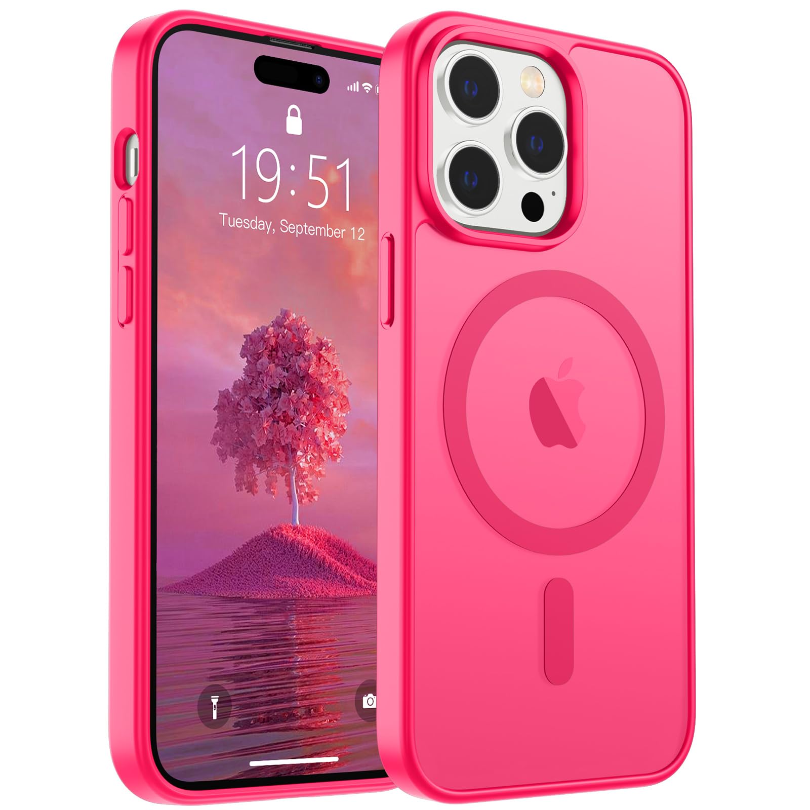 Foto 2 pulgar | Funda Magnética Supfine Para Iphone 14 Pro Max, Color Rosa Intenso - Venta Internacional.