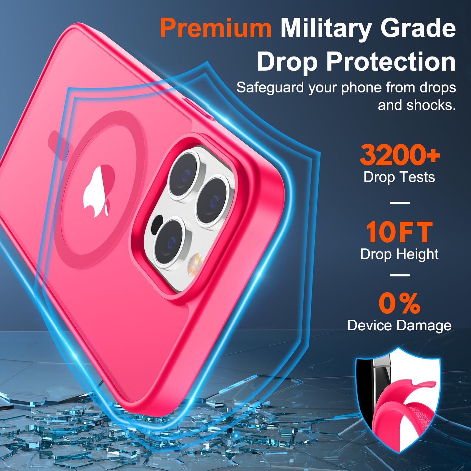 Foto 4 pulgar | Funda Magnética Supfine Para Iphone 14 Pro Max, Color Rosa Intenso - Venta Internacional.