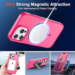 Foto 5 | Funda Magnética Supfine Para Iphone 14 Pro Max, Color Rosa Intenso - Venta Internacional.