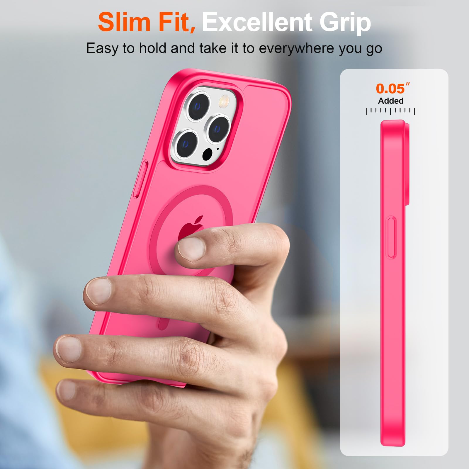 Foto 8 pulgar | Funda Magnética Supfine Para Iphone 14 Pro Max, Color Rosa Intenso - Venta Internacional.