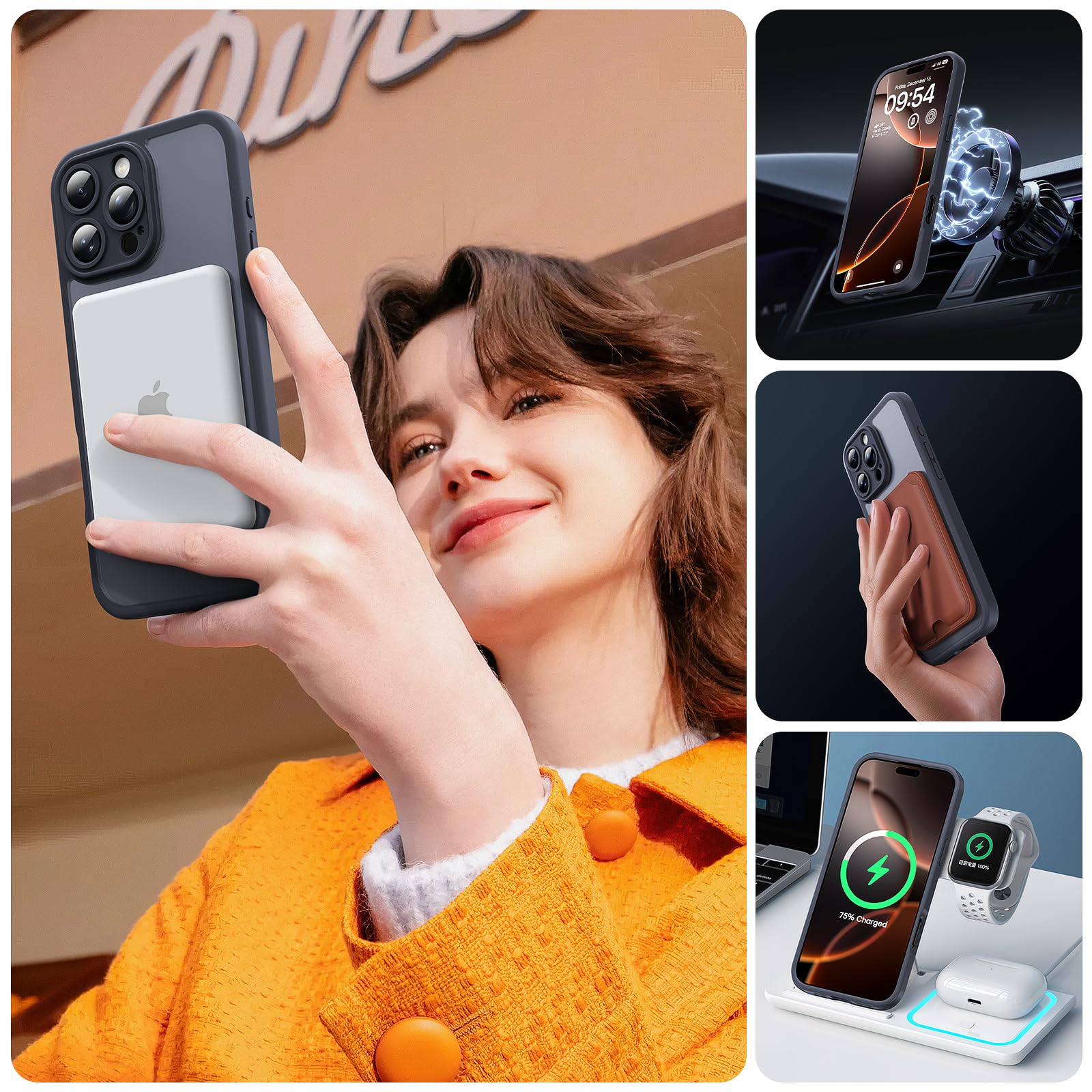 Foto 6 | Funda De Teléfono Tocol 3 En 1 Para Iphone 16 Pro Max De 6.9 Pulgadas Negra - Venta Internacional.