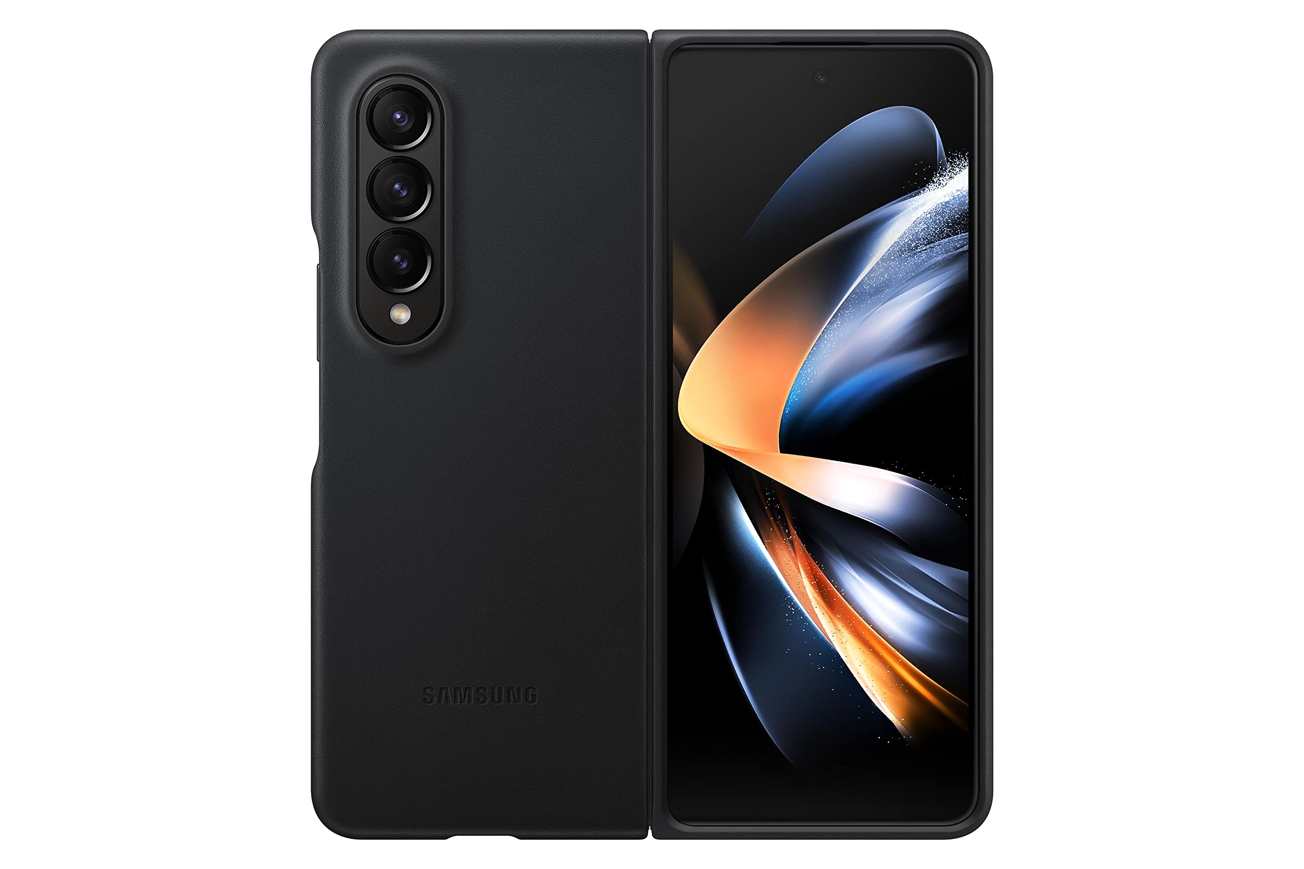 Foto 2 pulgar | Funda De Piel Para Samsung Galaxy Z Fold4, Color Negro - Venta Internacional.