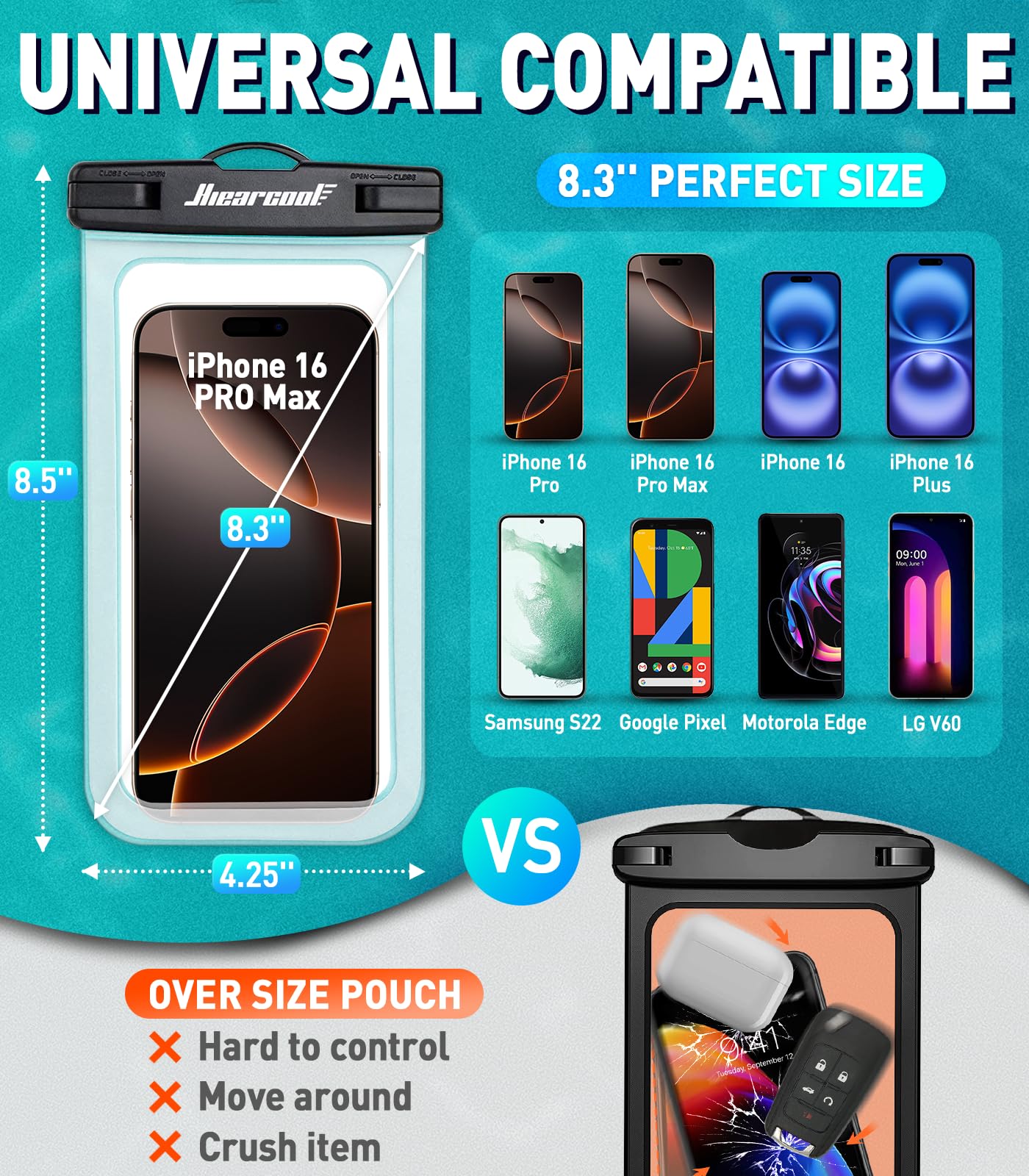 Foto 3 pulgar | Funda Impermeable Hiearcool Para Iphone 16, 15, 14, 13 Pro Max - Venta Internacional.
