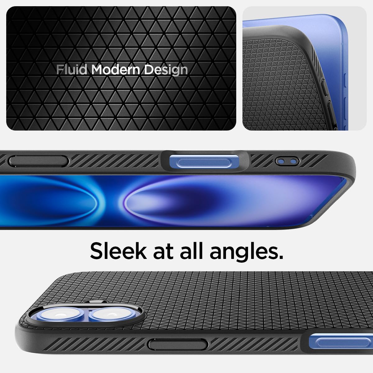 Foto 3 | Funda Spigen Liquid Air Para Iphone 16, Color Negro Mate - Venta Internacional.
