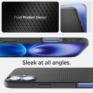 Foto 3 | Funda Spigen Liquid Air Para Iphone 16, Color Negro Mate - Venta Internacional.