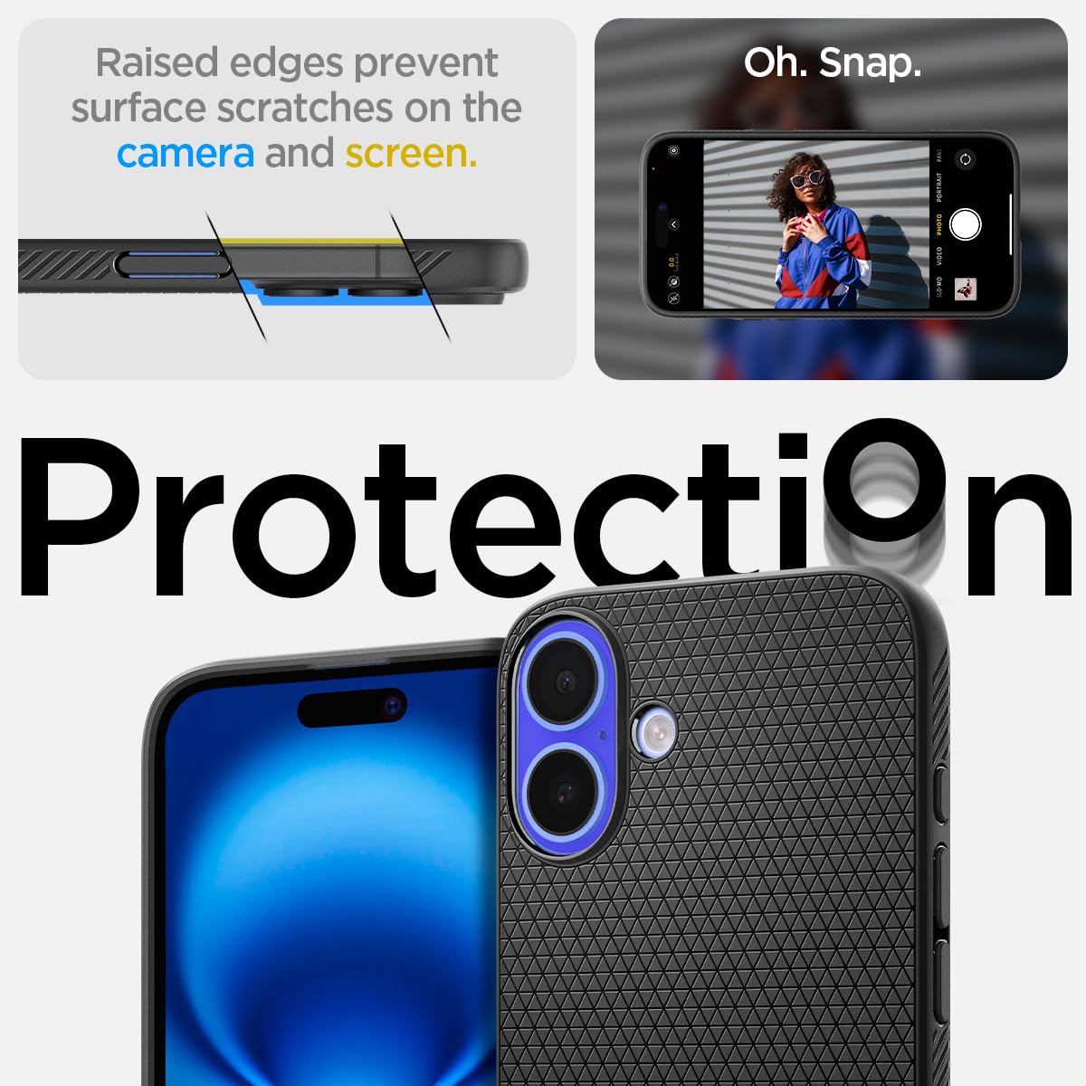 Foto 5 | Funda Spigen Liquid Air Para Iphone 16, Color Negro Mate - Venta Internacional.