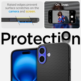 Foto 5 | Funda Spigen Liquid Air Para Iphone 16, Color Negro Mate - Venta Internacional.
