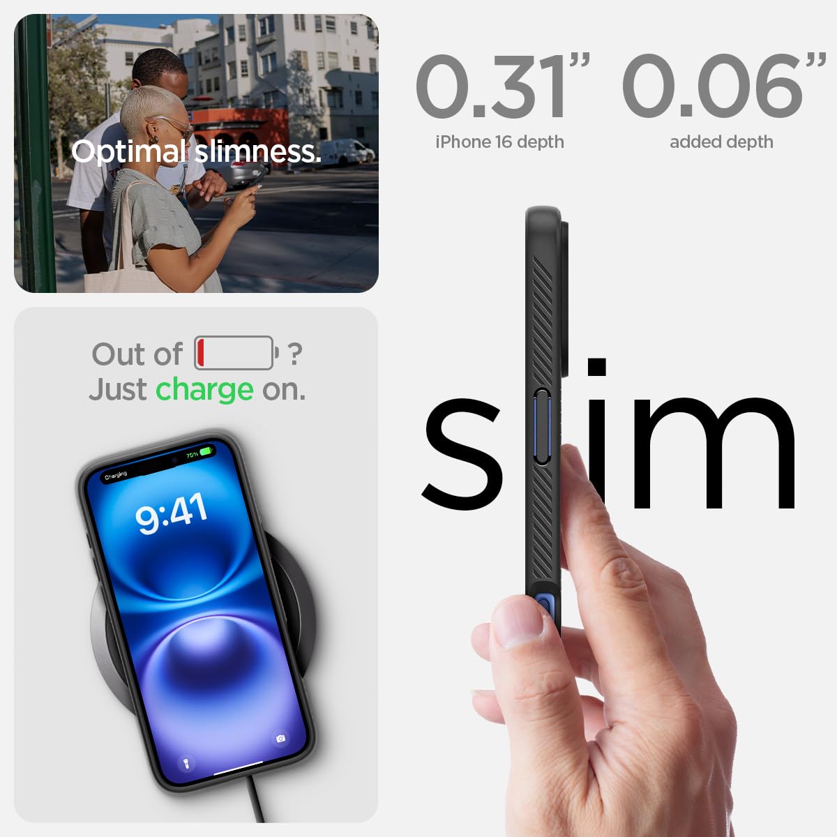 Foto 7 pulgar | Funda Spigen Liquid Air Para Iphone 16, Color Negro Mate - Venta Internacional.