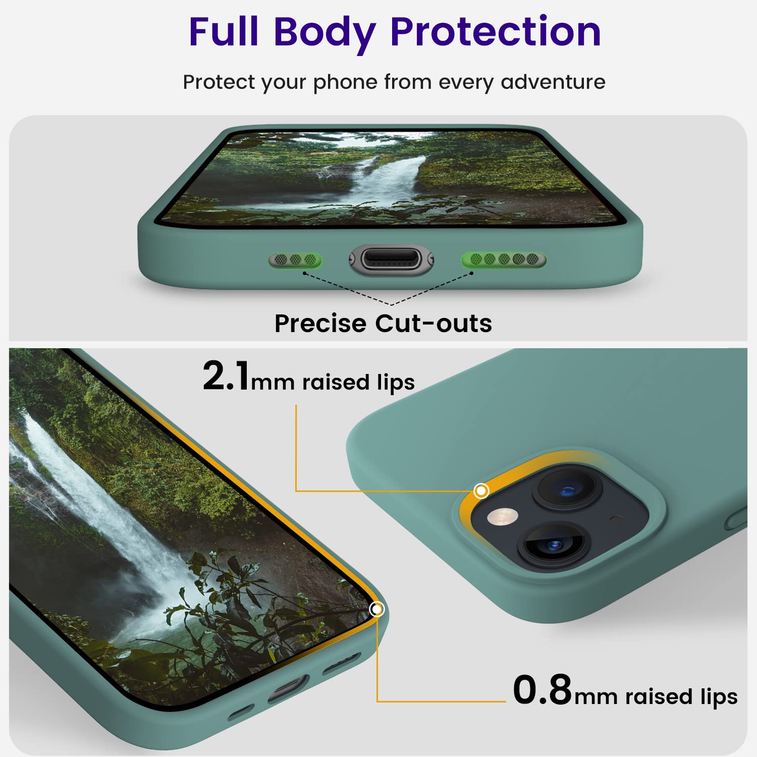 Foto 4 pulgar | Funda De Teléfono Otofly De Silicona A Prueba De Golpes Para Iphone 13 6.1 - Venta Internacional.