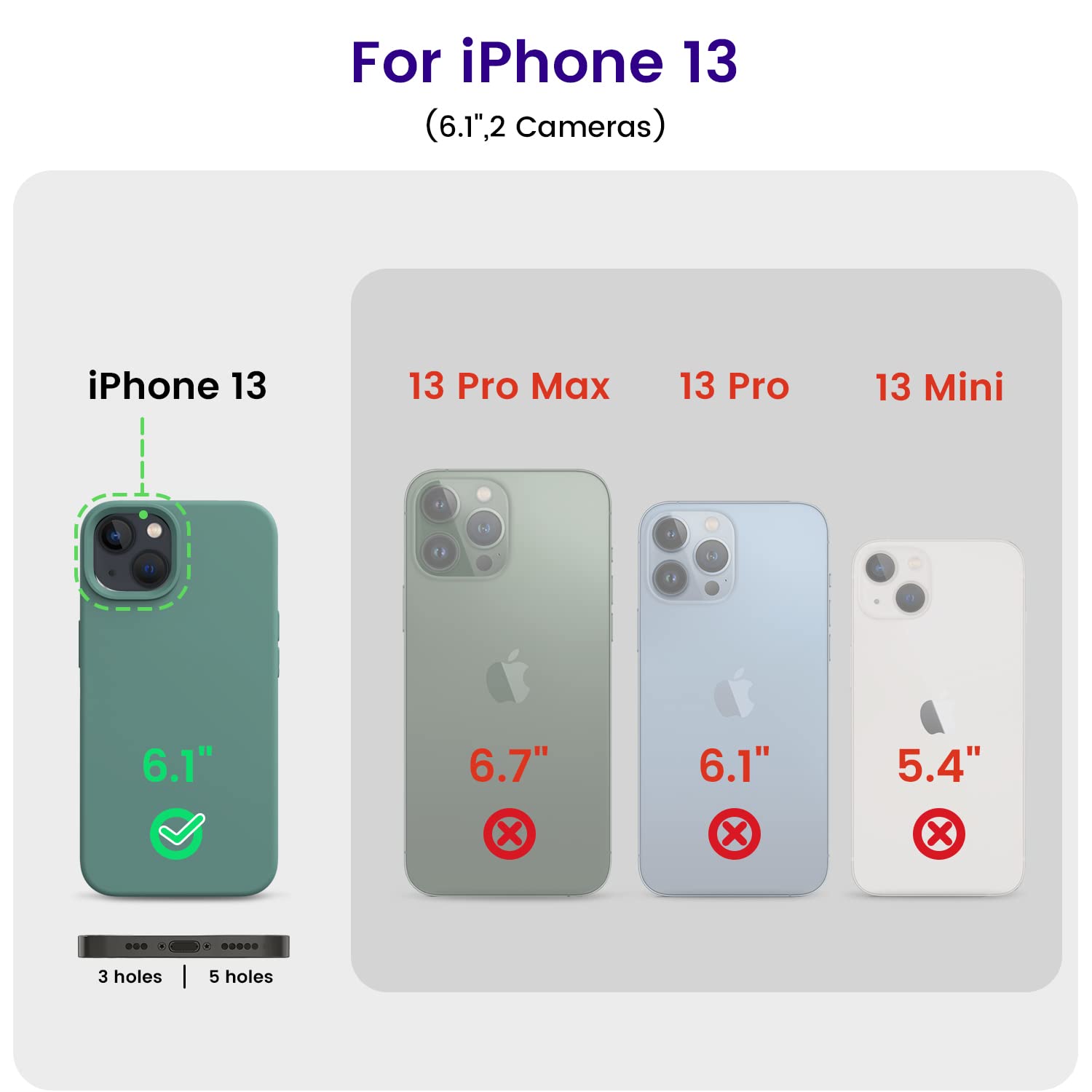 Foto 6 pulgar | Funda De Teléfono Otofly De Silicona A Prueba De Golpes Para Iphone 13 6.1 - Venta Internacional.