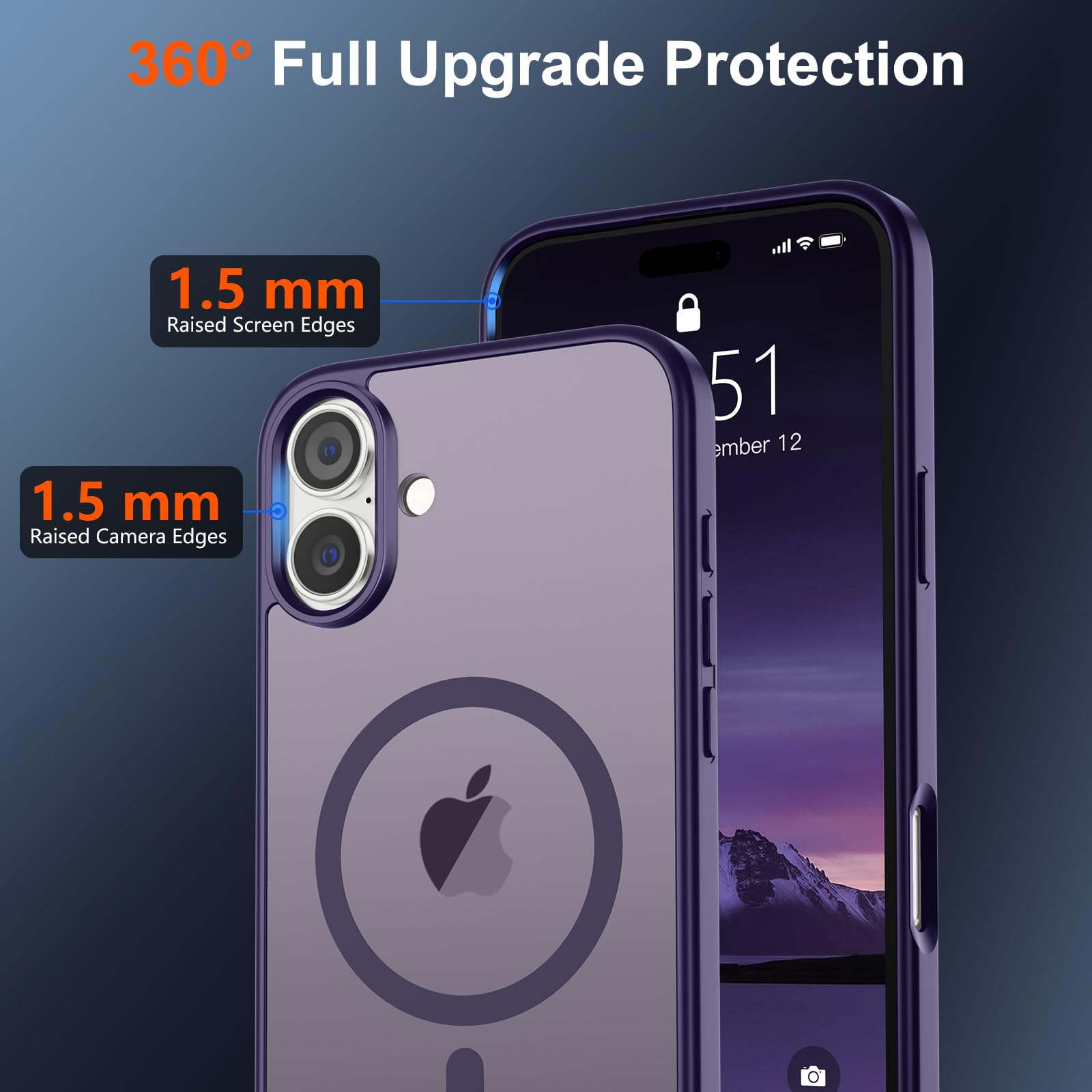Foto 5 pulgar | Funda Magnética Supfine Para Iphone 16, Color Morado Oscuro - Venta Internacional.