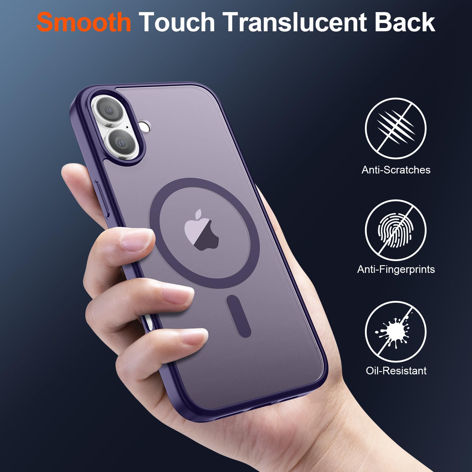 Foto 7 pulgar | Funda Magnética Supfine Para Iphone 16, Color Morado Oscuro - Venta Internacional.