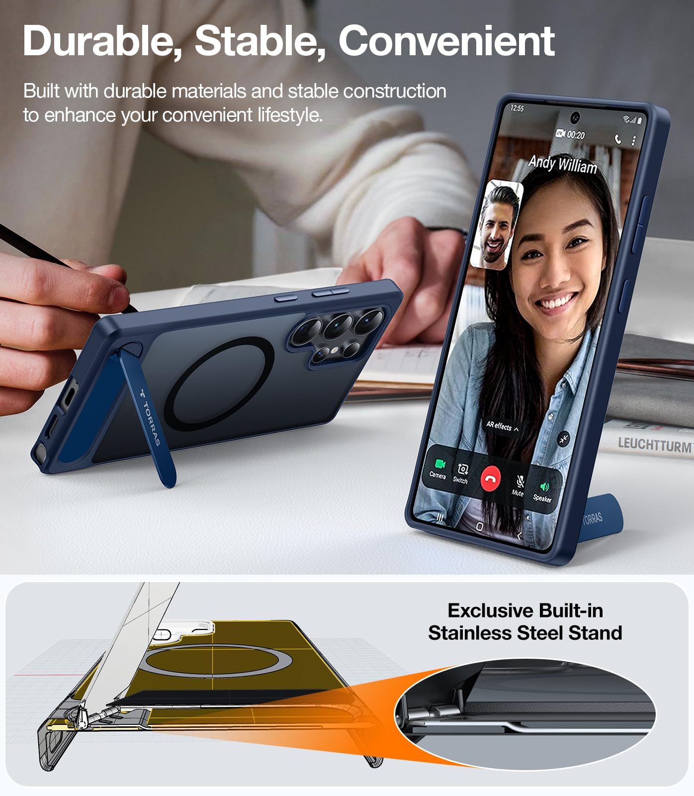 Foto 5 pulgar | Funda De Teléfono Torras Con Soporte Magnético Para Samsung Galaxy S25 Ultra - Venta Internacional.