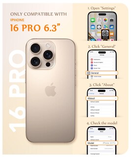 Foto 2 | Funda De Teléfono Gviewin Para Iphone 16 Pro Con Protectores De Pantalla Y Lentes - Venta Internacional.