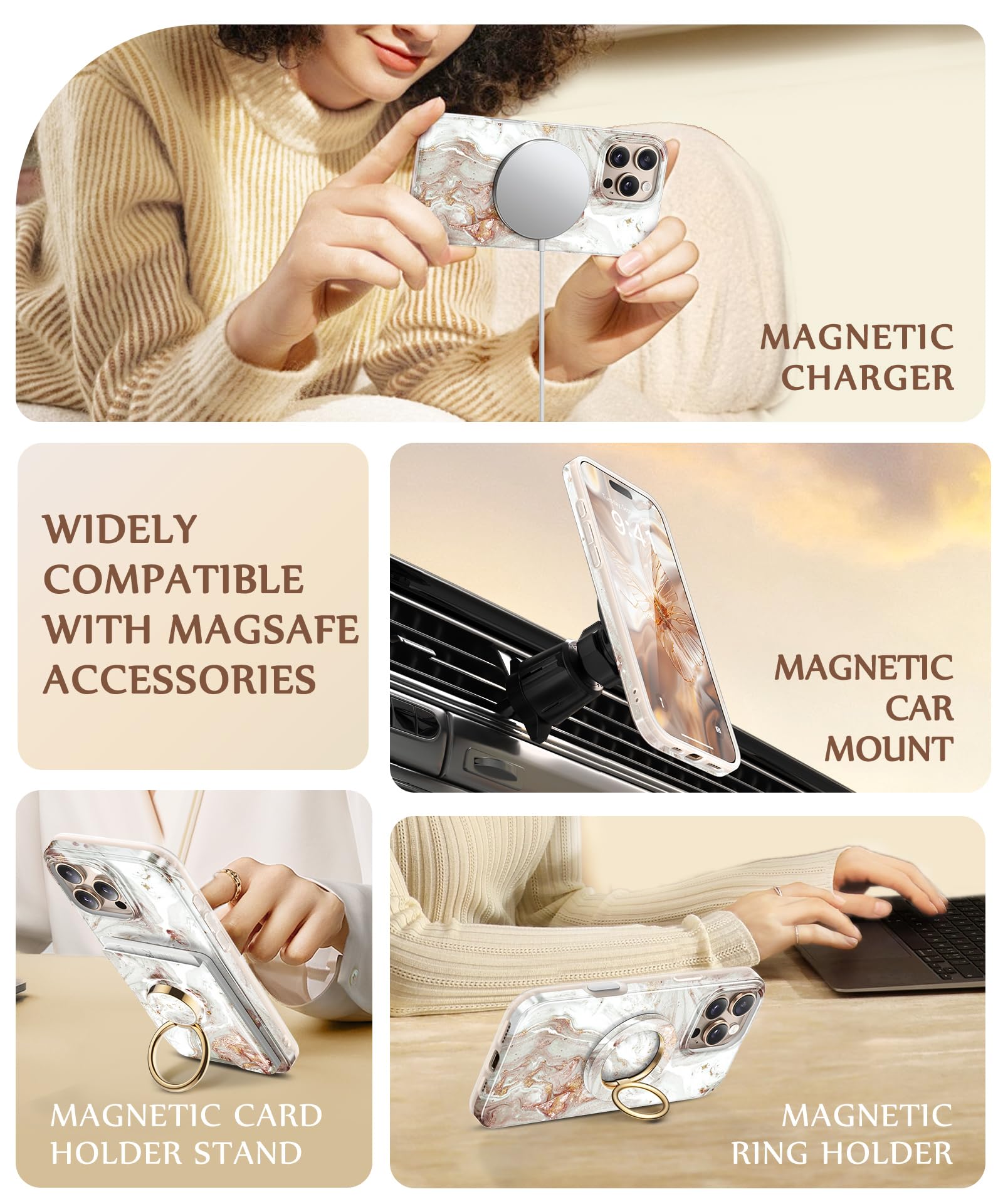 Foto 6 pulgar | Funda De Teléfono Gviewin Para Iphone 16 Pro Con Protectores De Pantalla Y Lentes - Venta Internacional.
