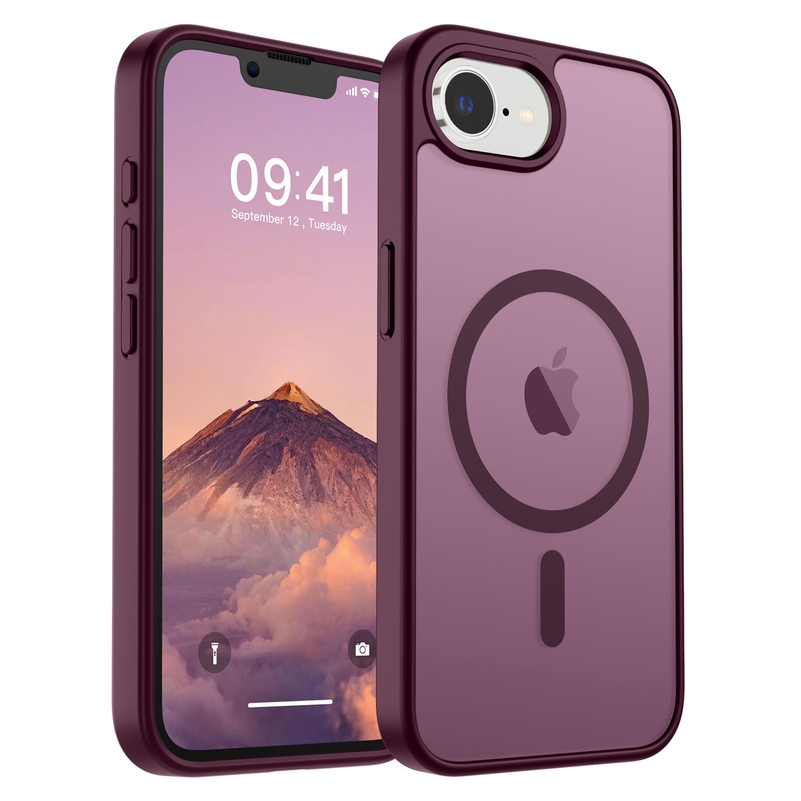 Foto 2 pulgar | Funda Magnética Supfine Para Iphone 16e 2025, Color Rojo Vino - Venta Internacional.